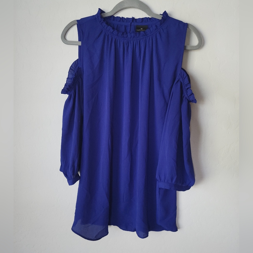 Worthington Cold Shoulder Long Sleeve Blouse Size XL - Picture 2 of 5
